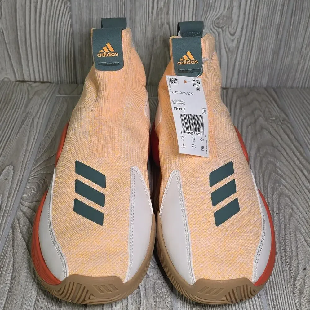 Adidas N3XT L3V3L 2020 Chalk White Solar Gold Orange High-Top Sneakers Men 9 NWT